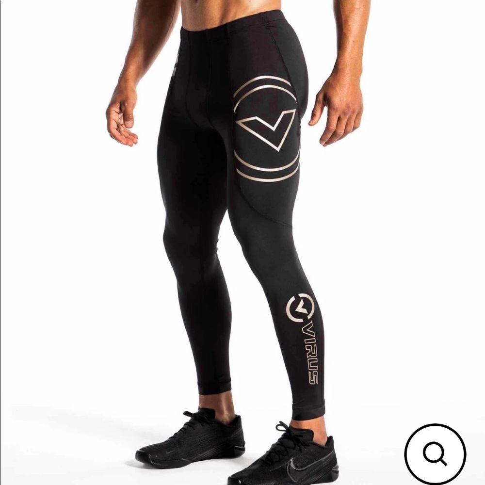 Men’s Virus Leggings AU9 V2 TECH PANTS Bioceramic™ Compression Pants-Large,black